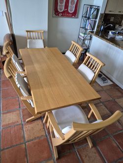 90s Japanese solid wood dining room set