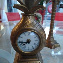 Vintage  Working Very Heavy Brass Pineapple Clock