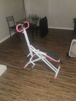 Ab Crunch Exercise Machine Pink White