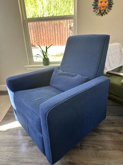 Blue Fabric Upholstered Armchair