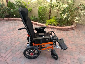 Reclining Electric Wheelchair for Adults, Adjustable 90°-160° Backrest, 16" Aluminum Wheels, 5-Speed Mobility Scooter with USB Charging & LED Light, D