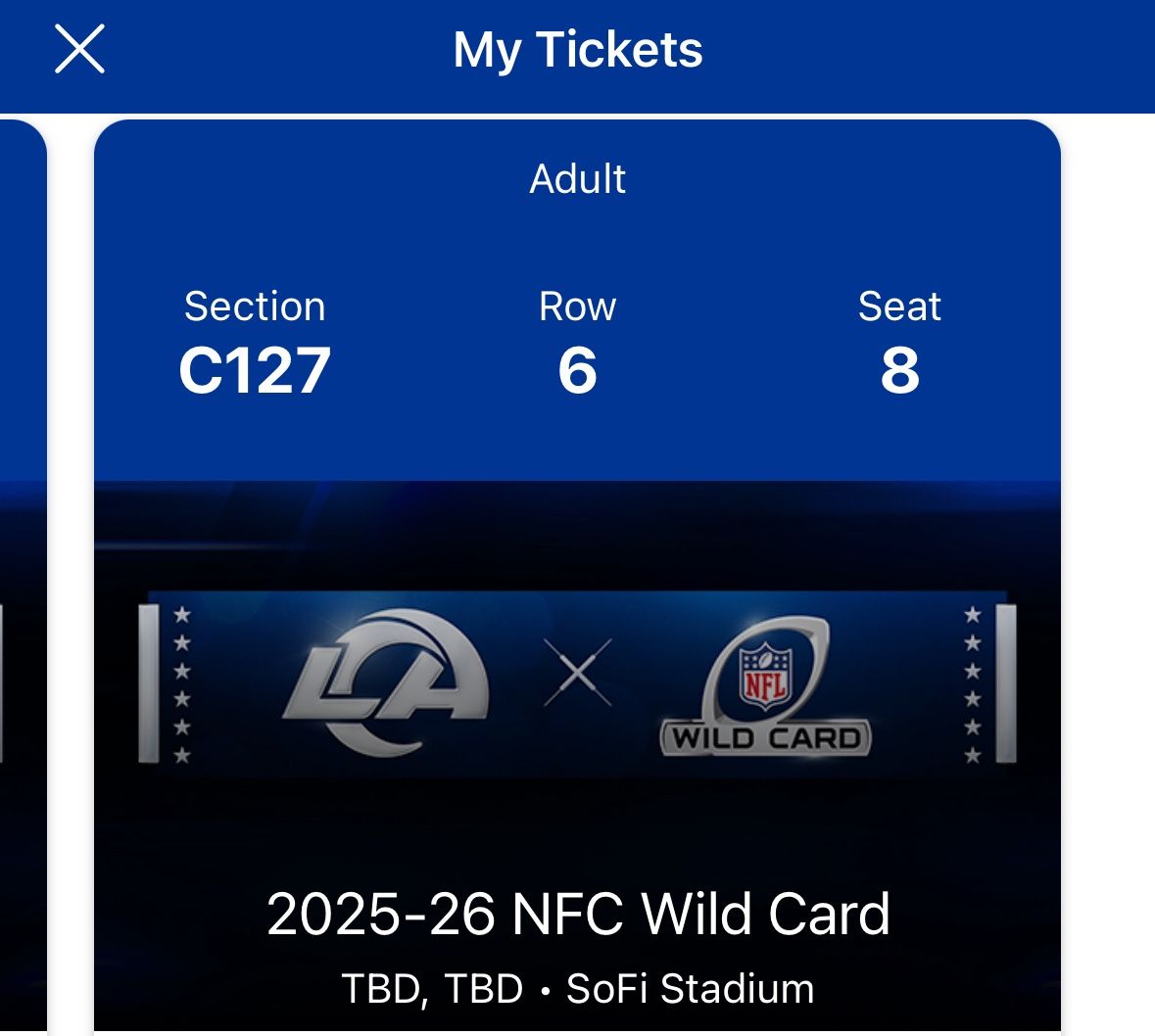 Los Angeles Rams Wild Card Playoffs - VIP Lvl