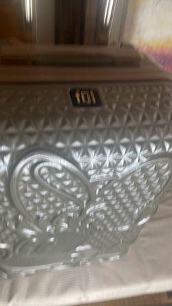 Silver Embossed Hard-Shell Luggage Suitcase