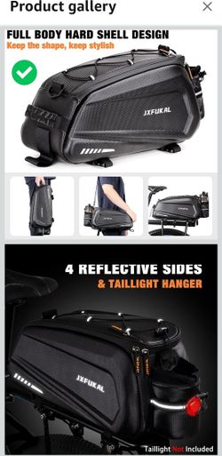 JXFUKAL Bike Bags for Bicycle Rear rack - 9.5L/17L/40L Hard Shell Waterproof Bike Ebike Trunk Pannier Saddle Seat Bag Carrier with Reflector, Rain Cov