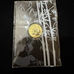 Panda 3 Gram Silver With Gold Gliding