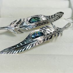 “Frozen Feathers” Sterling Earrings-custom