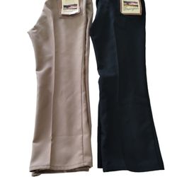 LOT of 2 NWT Wrangler Wrangler Boot Cut Jeans Dress Pants 42” X 29” Black Beige

