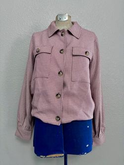 Cropped Houndstooth Button-Front Jacket