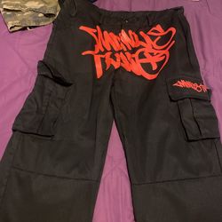 Black and red Y2K pants