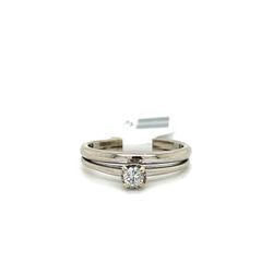 14kt White Gold Diamond Solitare Ring .12ctw 3.00grams Size 6 I-673
