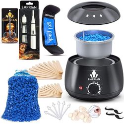 At‑Home Waxing Kit – Wax Warmer + 200g Blue Wax Beads + Nose Trimmer & Nose Hair Scissors