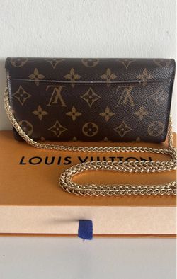 louis-vuitton wallet women authentic Brown Monogram with pink and brown  interior