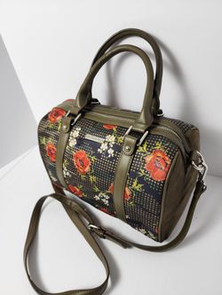 ​Corazón De Melón Floral Crossbody Satchel Purse Bag Olive Green Boho