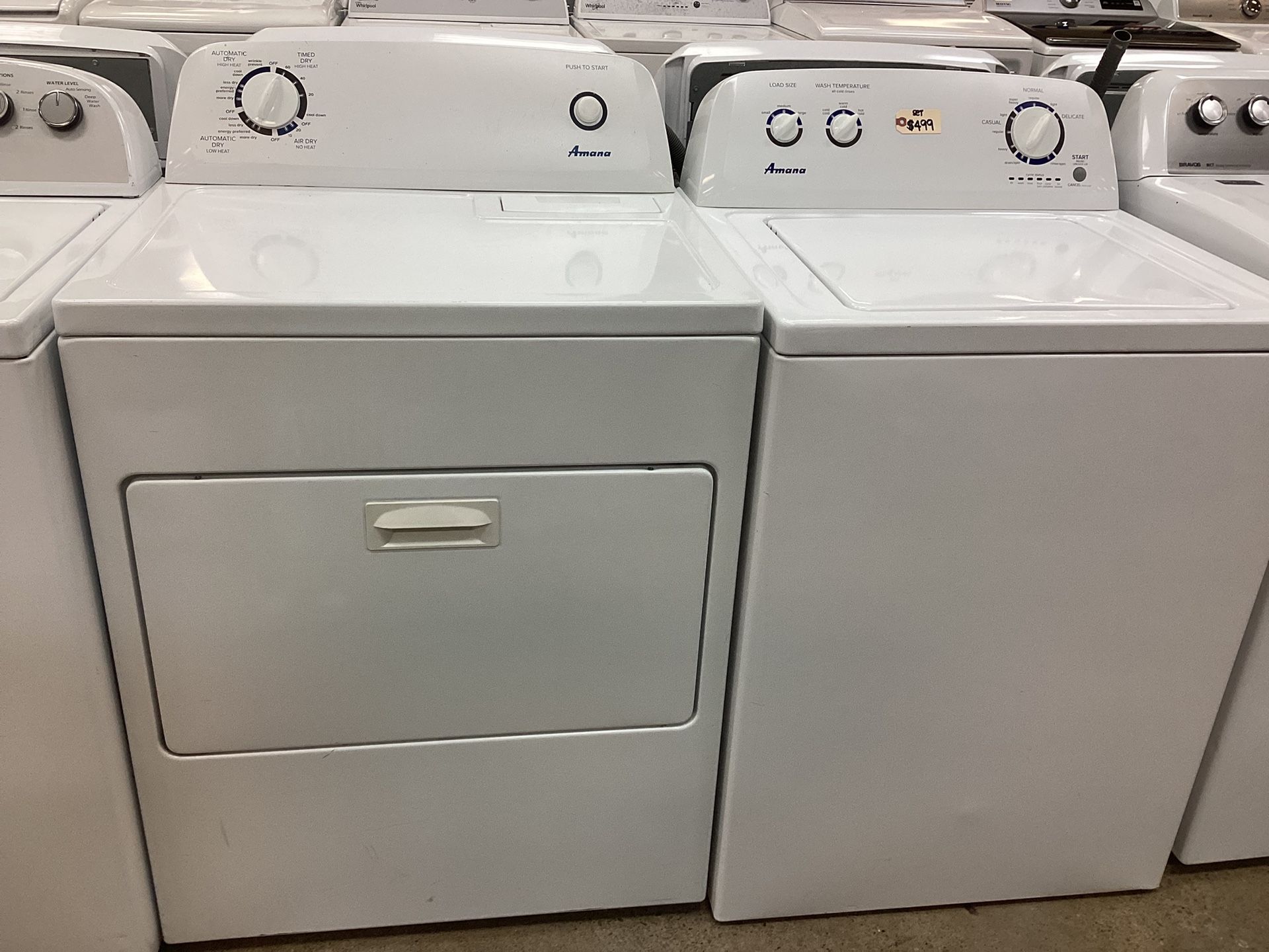 Amana Top Load Washer And Electric Dryer Used Set