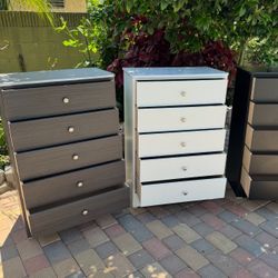 White Chest 5 Drawer Dresser New