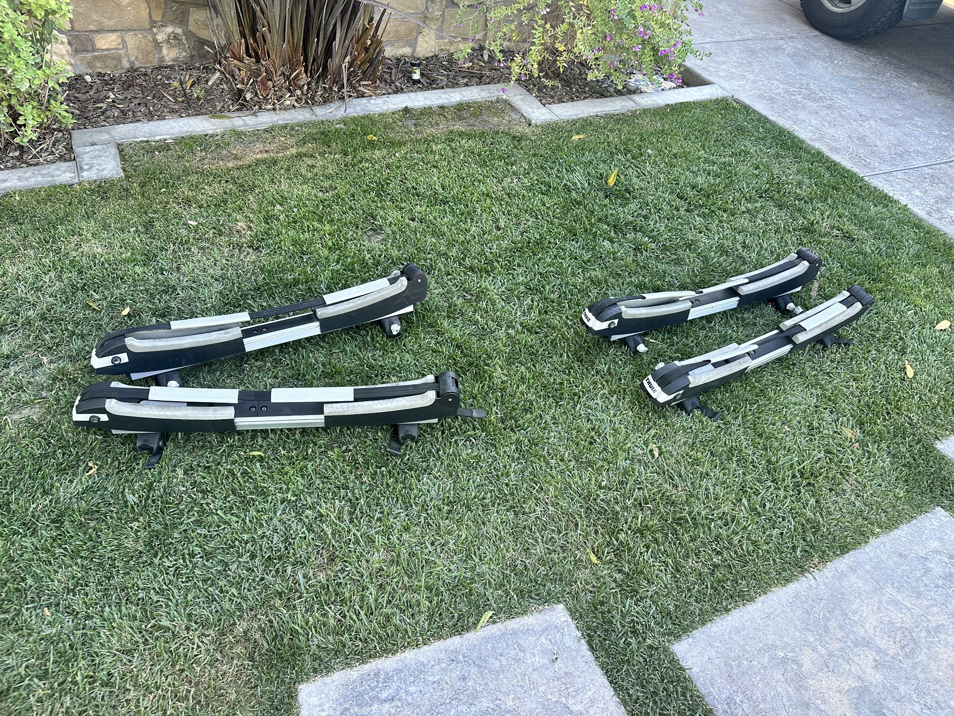 2 sets of thule sup racks stand up paddle board great shape with keys $175 per set