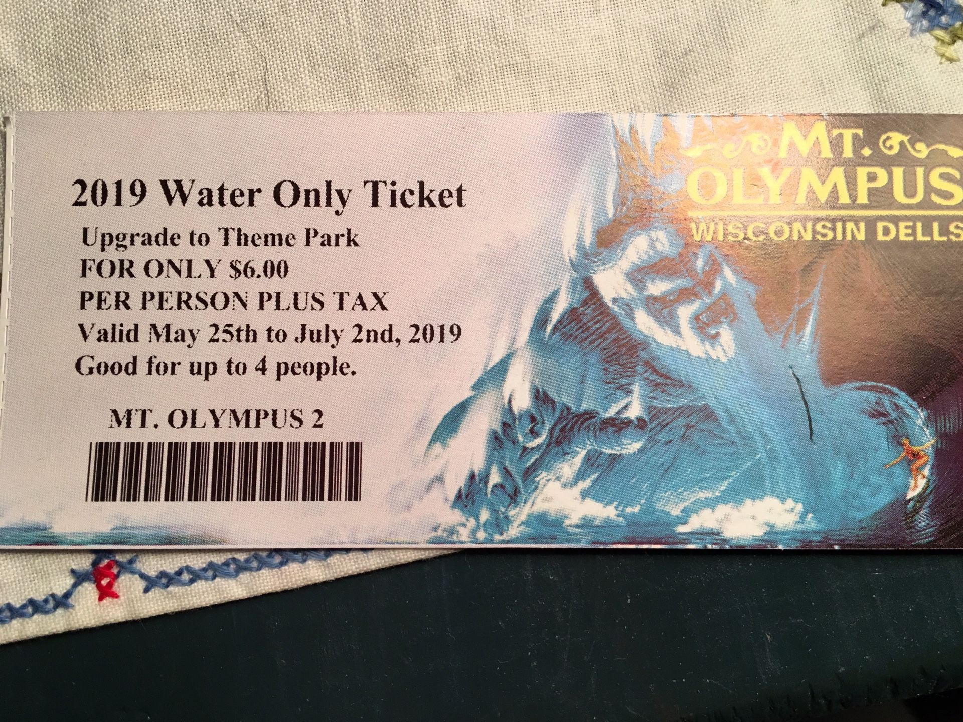 4 Mount Olympus Passes $100 total