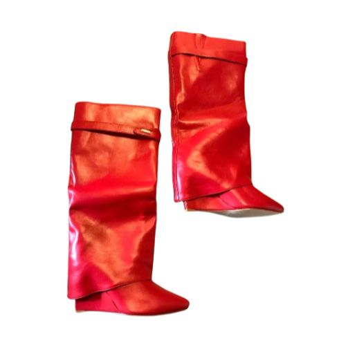 NWT- LISHAN WOMENS SZ 10 STUCK ON YOU WEDGE BOOT IN (RED)