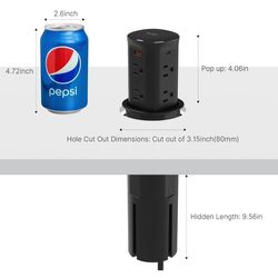 Jgstkcity Outlet for Countertop,3-1/8 inch Hole Desk Grommet