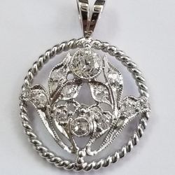 Pendant 14kt. White Gold With Diamonds 