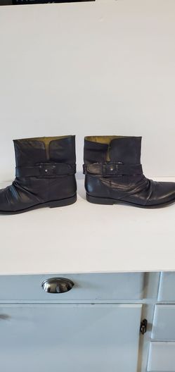 Nine West Black Leather Ankle Boots with Buckle