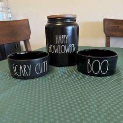 Halloween Pet Bowls and Canister 