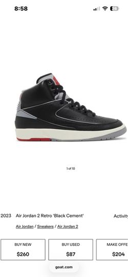 Air Jordan 2 Retro Black Cement Sneakers