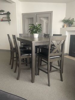 Counter Height Dining Table with 6 Chairs
