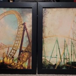 Rollercoaster Framed Art 2pc