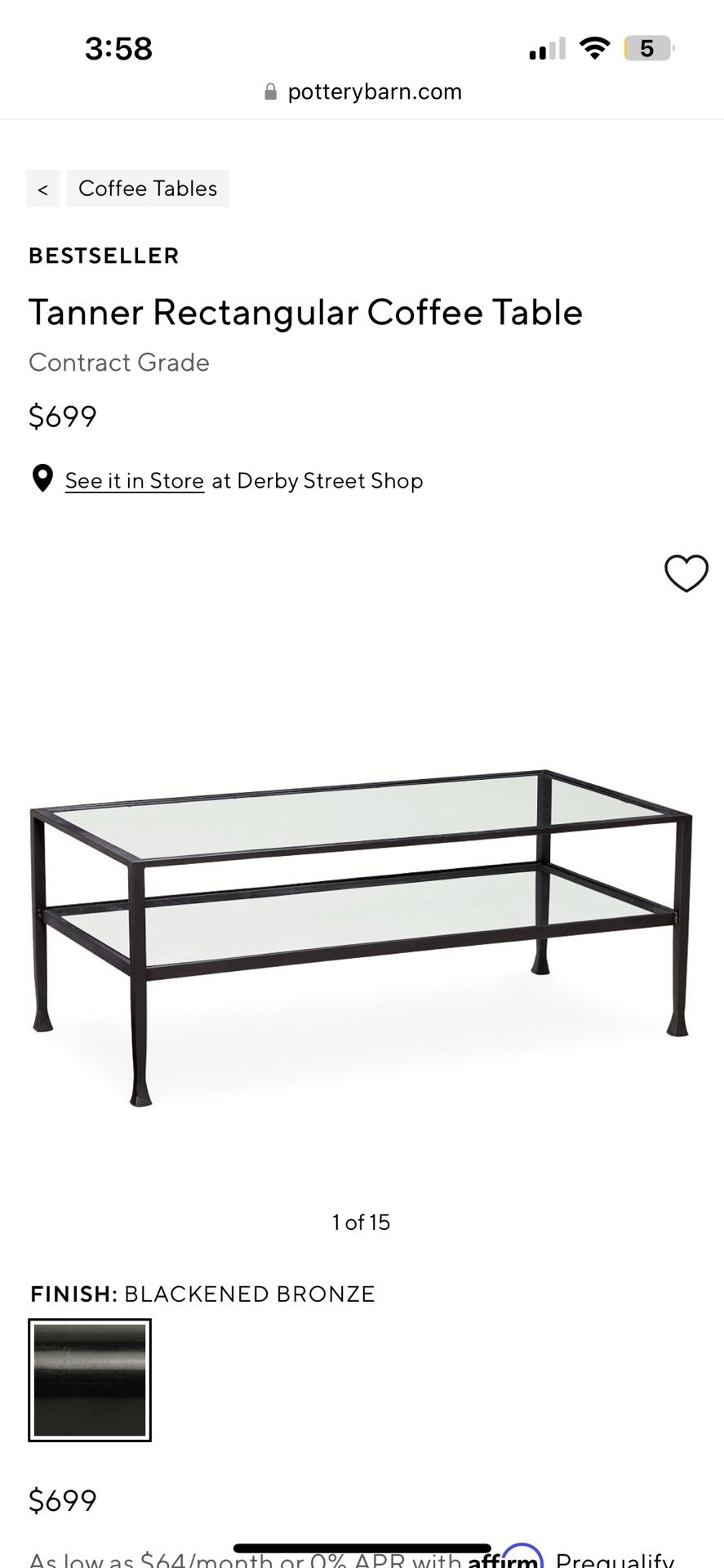 Tanner Rectangular Coffee Table