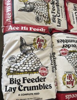 Lay Feed for Hens in Crumble, Pellets and Mash, Big Feeder