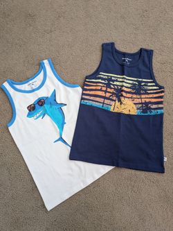 2 Tommy Bahama Boys Size M (7-8) Graphic Tank Tops~New~Price Includes Both Tanks