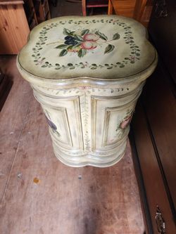 Vintage Floral Clover Shaped Side Cabinet 