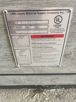 Cal Spa (model # Les743cl)  7 ft