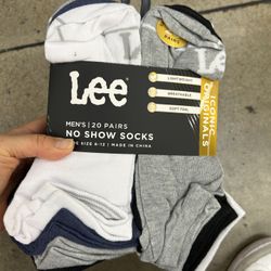 NWT Lee Men's Athletic No Show Socks - 20 Pack