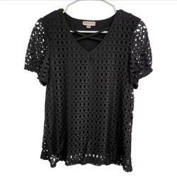 Westport Black Lace Women Top Small