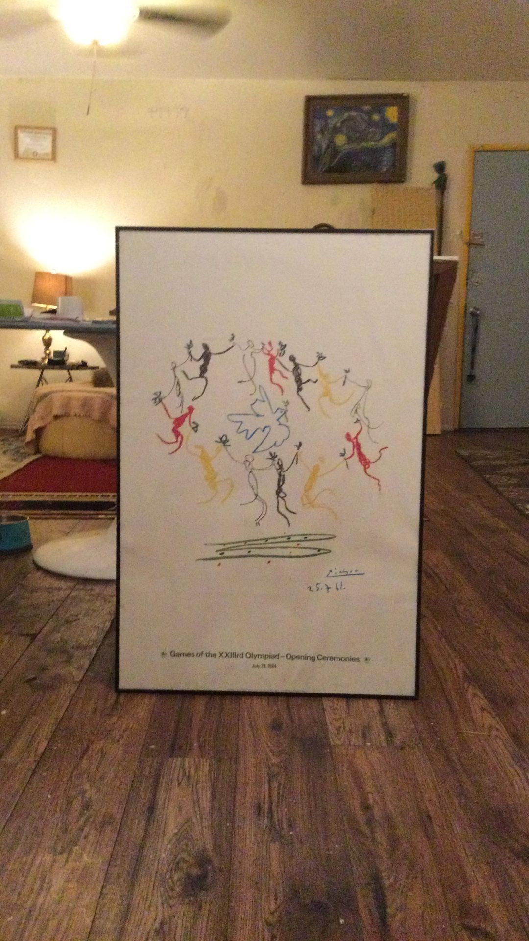 Vintage ORIGINAL 1984 SUMMER OLYMPICS LOS ANGELES – OPENING CEREMONIES - PICASSO Framed