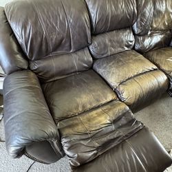 Leather Recliner Couch