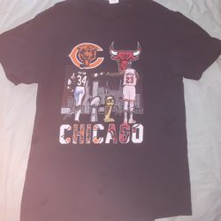 Chicago Michael Jordan & Walter Payton Championship Shirt; Men’s L