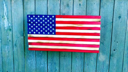 Rustic Wooden American Flag