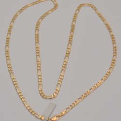 Figaro Link Chain 14k Yellow Gold Solid 3.7 mm 15.4 Grams
