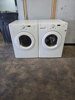 LG front load heavy duty large capacity washer and dryer.