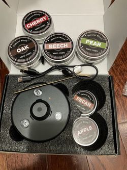 Electric Whiskey Smoker Kit with Led Lights, No Butane Needed Cocktail Old Fashioned Bourbon Drink Smoker Kit, 6 Flavors Natural Wood Chips, Bourbon W