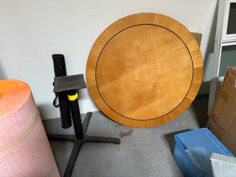 Round Mid-Century Style Table Top & Detached Base