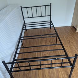 twin size memory foam mattress and metal frame 