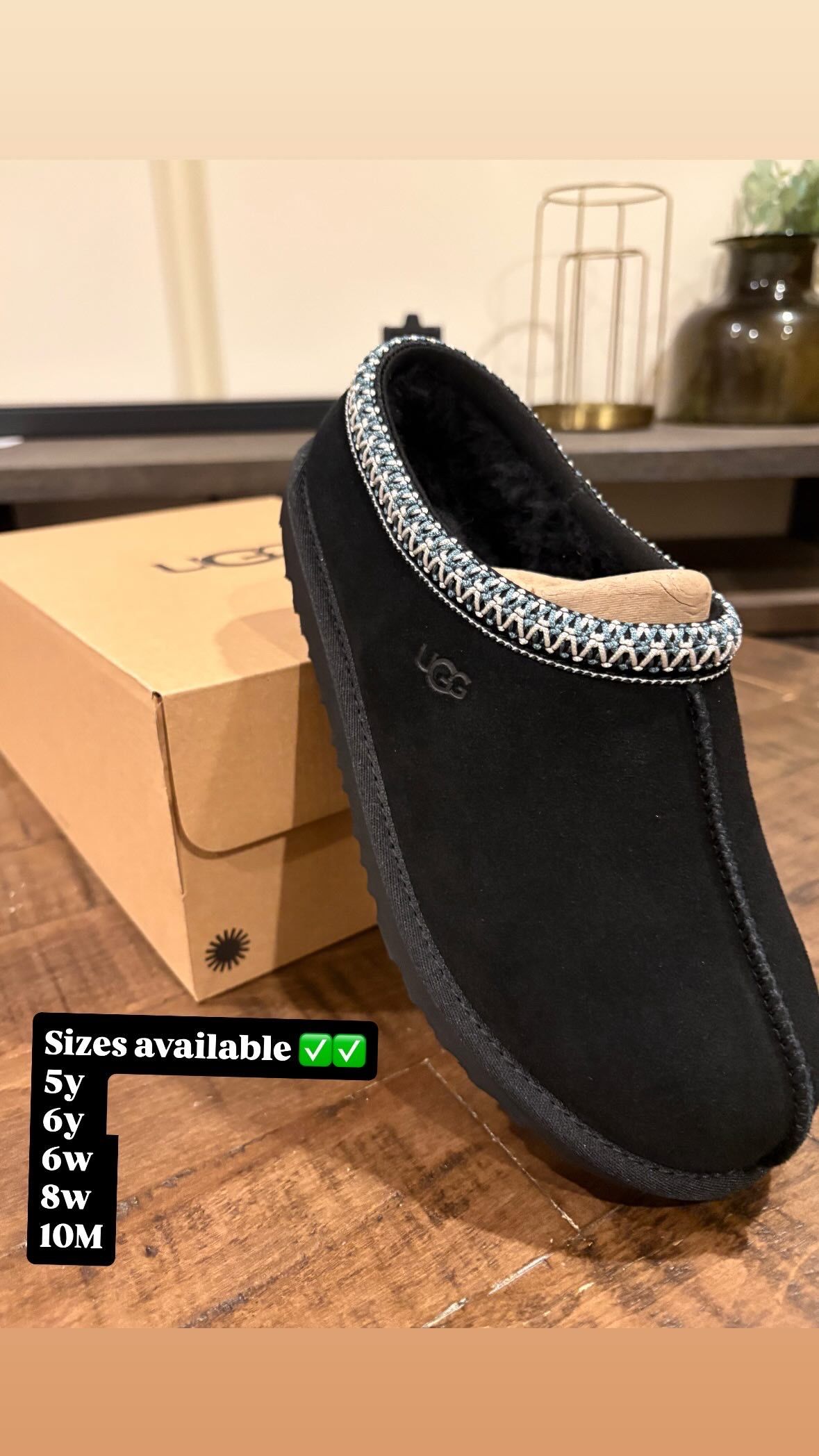 UGG Tasman II Slipper Black (Kids) Size 5y & 6y