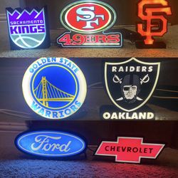 Lightboxes 49er, Raiders, Giants, Kings, Warriors