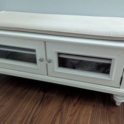 White Bench With Storage