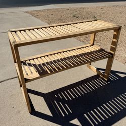 Wood Shoe Rack (LxWxH: 30” x 12” x 21”)