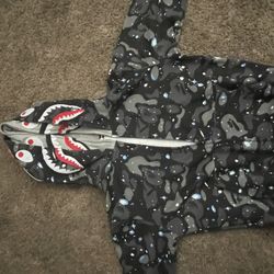 Black Grey Soace Bape Hoodie 